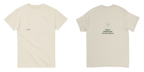 Easily Distracted by Golf Balls Tee - Natural - Front and Back
