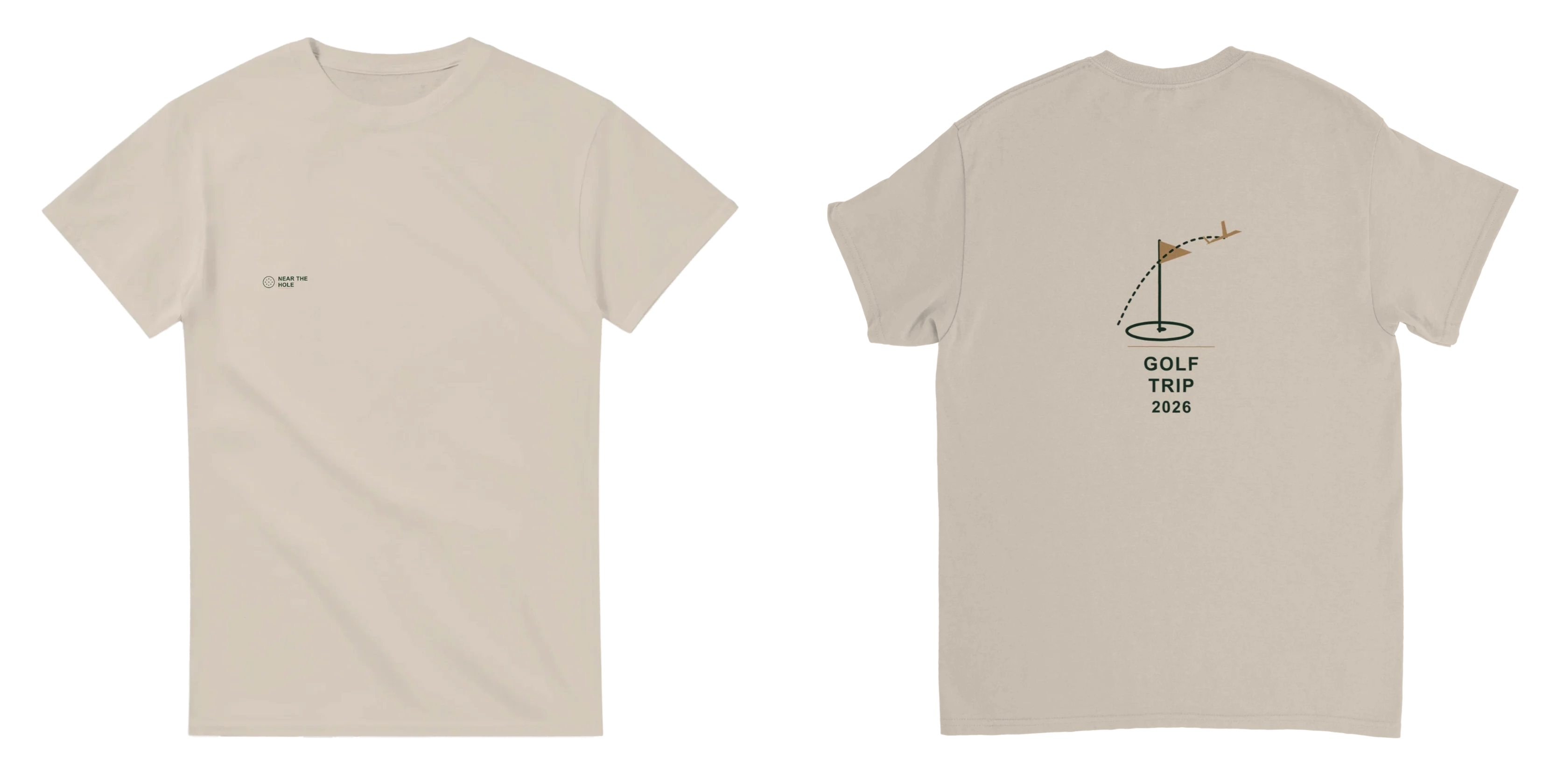 Golf Trip 2026 Tee - Sand - Front and Back